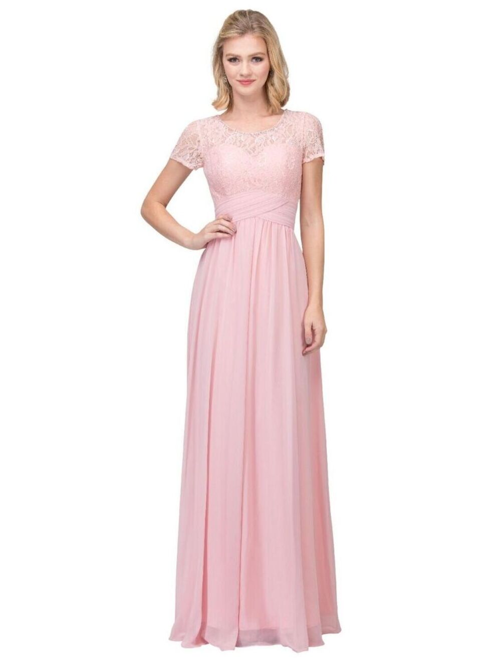 Star Box Mothers Formal Gown-Lace & Chiffon-#6157-SIZE 3X-BLUSH PINK-New W/Tags